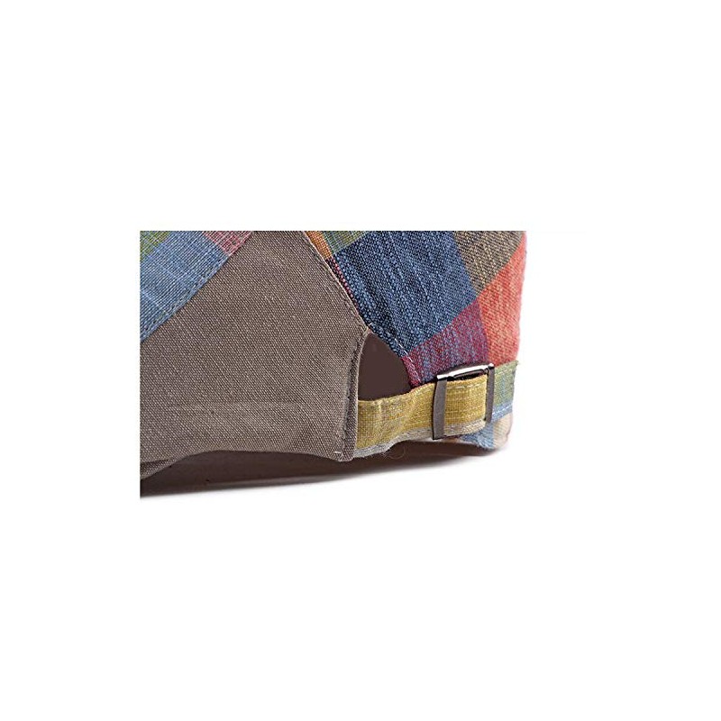 Adantico Men's Women's Checked Pattern Peaked Cap Flat Cap, yellow