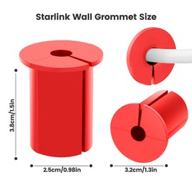 Wall Grommet, Silicone Cable Routing Kit for Starlink, Mounting Hole Feed-Through for Cable, Red - 2pc
