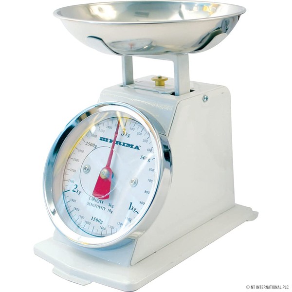 3kg Mechanical Kitchen Scale - Cream