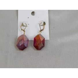 Style&co. Style & Co. Gold-Tone Faceted Red Glass Bead Drop Dangle Earrings #1355