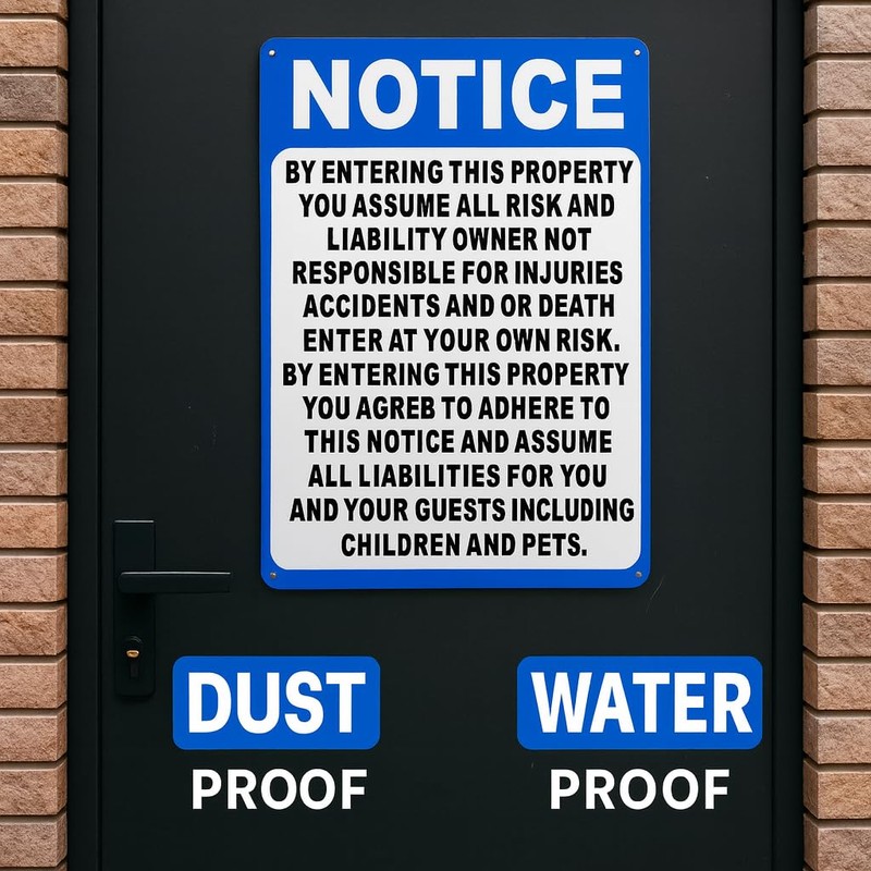 2 Pcs Not Responsible for Accidents or Injuries Sign, 9