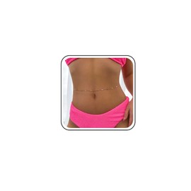 TseenYi Minimalist Chain Waist Chain Belly Chain Gold Chain Belly Body Chain Summer Beach Body Chain Adjustable Waist Body Chain Statement Chain Body Chain Jewellery for Women Girls, Zinc alloy, No