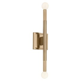 Kichler Odensa 2-Light Vanity, Modern Light in Champagne Bronze, Mount Horizontally or Vertically, for Illuminating Art, TV, Mirrors, Bookshelves, Bed, Vanity, Bar, Nook, Hallways (17" x 5"), 52556CPZ