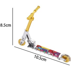 Gold Mini Two Wheel Toys Tiny Fingerboard Scooters, Mini Finger Skateboards Toy, Finger Scooter Fingertip Movement Skateboard for Finger Training Finger Boards Finger Bikes