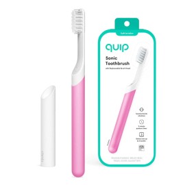 quip Electric Toothbrush, Built-In Timer + Travel Case, Magenta Plastic