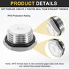 sourcing map 304 Stainless Steel Pipe Plug Fitting 1/2" NPT
