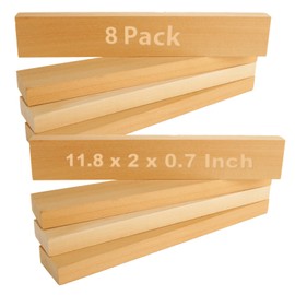 ZOFORTY 8 Pcs 11.8”x 2”x 0.8”Wood Blocks for Crafts, Unfinished Basswood Board, Hardwood Wooden Blocks for Crafts DIY Woodworking and Laser Engraving