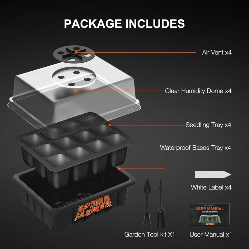 Spider Farmer Indoor Greenhouse Propagator, black