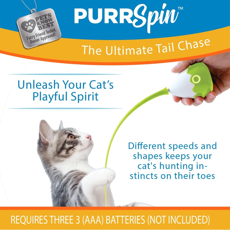 Pets Know Best PurrSpin Interactive Tail Chase Cat Toy- Unpredictable