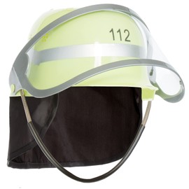 Brandsseller Children's Fire Brigade Helmet Adjustable Neck Scarf Folding Visor Toy Helmet German Version H x W x D Approx. 24.5 x 22.5 x 28 cm