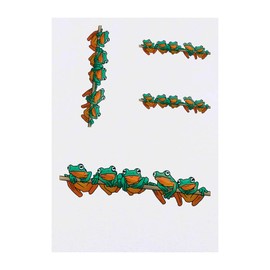 4 x 'Tree Frog Family' Temporary Tattoos - Water Resistant, Skin-Safe, Non-Toxic Transfers, Mixed Sizes (TO00057860)