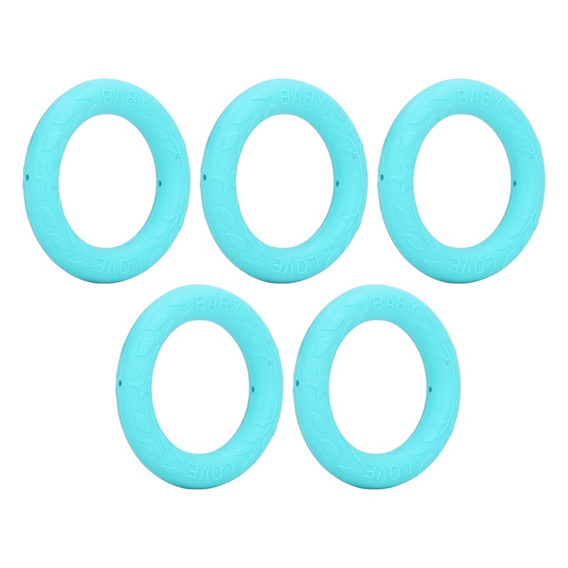 5pcs Baby Soft Silicone Teething Ring Toy Infant Safe Elastic