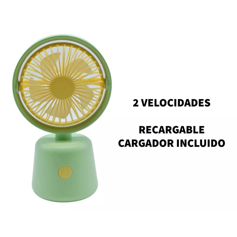 Delaida Ventilador De Mano Recargable Base Mesa Escritorio Portátil