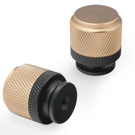 POVEFONK 10 Pack Black and Champagne Copper Kitchen Cabinet Knobs Knurled Cabinet Knobs Drawer Knobs Kitchen Cabinet Hardware Dresser Knobs