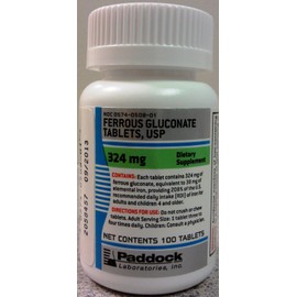 Ferrous GLUCONATE 324MG PADD 100Tablets
