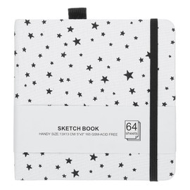 PATIKIL 5.1x5.1" Watercolor Sketchbook, 64 Sheet 165GSM/112lb Watercolor Paper Sketchbooks Acid Free Watercolor Journal Hardcover Artists Paper Pads with Pen Holder, White Star