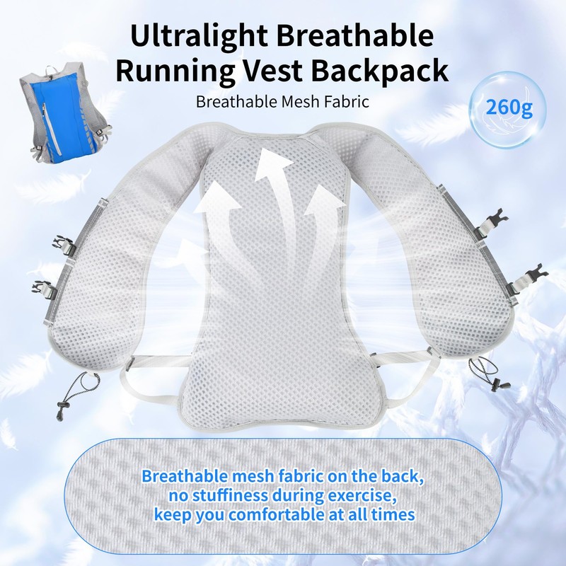 Hydration Running Vest for Women Men,Lightweight Breathable Reflective Hydration Pack