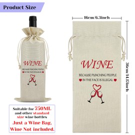 Wine Gift for Women Men Wine Bag Reusable Wine Gift Bag Friendship Birthday Gift for Best Friends Sister Wine Bottle Bag Party Decors Wine Accessory Engagement Wedding Christmas Gift Wine Wrapping Bag
