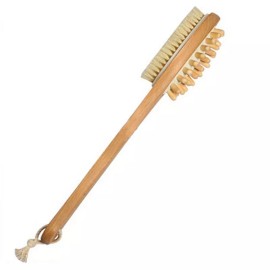 Undisclosed 10" dual sided massage and natural bristle body brush.