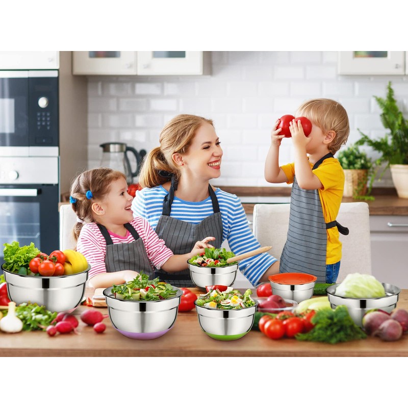 600W Electric Hand Mixer with 6 Piece Mixing Bowls with