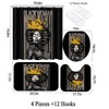 4Pcs Black Praying Queen Shower Curtain Set with Hooks, Inspirational