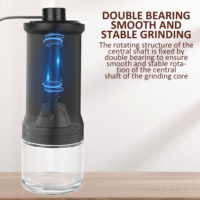 XTDMJ Handkaffeemühle, Verstellbarer Hochpräzisen Keramik-Kegelmahlwerk Manueller Kaffeemühle mit Hochpräzisem für
