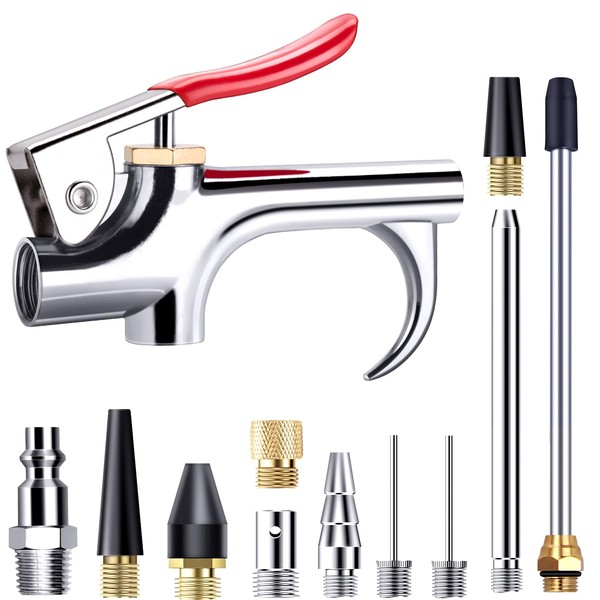 13 Pcs 2-Way Connection Air Nozzle Blow Gun Set, Air