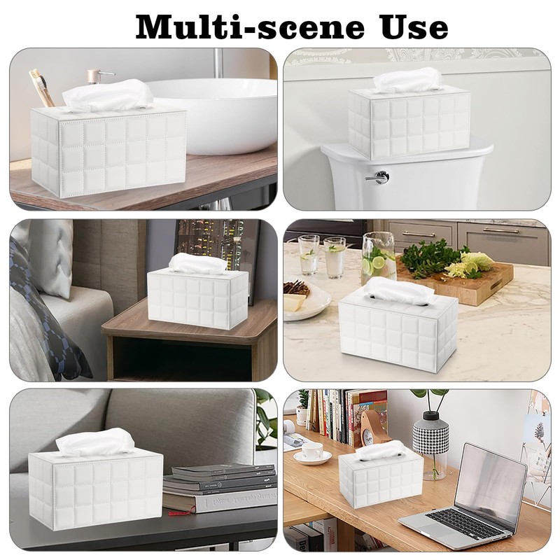 Sumnacon Tissue Box Cover Rectangle Leather Tissue Box with Magnetic