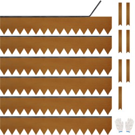 KOL Garden Lawn Edging Pre-Rusted Weather Resistant Steel - 40" L x 8" H (20FT Total Length) - 6-Pack Metal Landscape Edging - 14-Gauge Heavy Duty Hammer in Border w/7 Clips & 6 Protection Strips