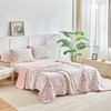 Joyreap Queen Size Cooling Comforter Set, Pinkish Orange Floral Design,