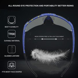 ZHABAO Polarized Sports Sunglasses for Women Men Colorful Cool Glasses for Outdoor Baseball Cycling Fishing (D04)