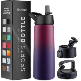 GARUET 1180ml Triple-Walled Insulated Stainless Steel Water Bottle with Straw – Large Capacity – 3 Leak-Proof Lids for Hot & Cold Drinks – Ideal for Travel, Camping, Hiking, Gym (Dreamy Purple)
