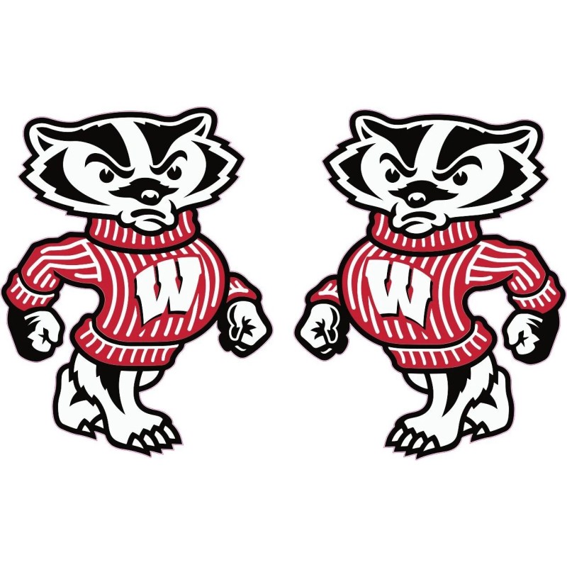 WISCONSIN BUCKY BADGER Mini FOOTBALL HELMET DECALS