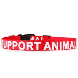 PLUTUS PET Support Animal Collar,Printed in Large Letters on Nylon Webbing,Prevents Accidents by Warning Others of Your Dog in Advance,Two Colors,Four Sizes