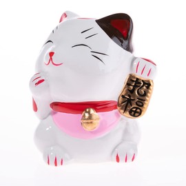 lachineuse Decorative Item, Ceramic, Blanc Et Rouge Dominant, 9x8x14cm