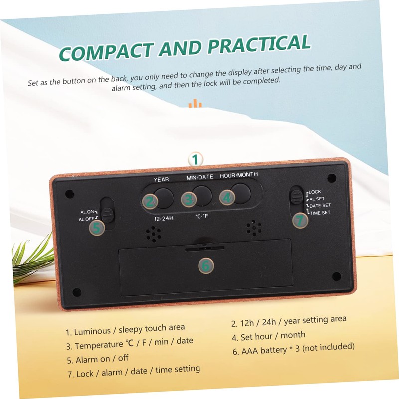 iplusmile Electronic Clock with Temperature and Humidity Display Simple Multifunctional
