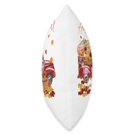 Cute Flamingo Pumpkin truck Happy Fall Y'all Throw Pillow