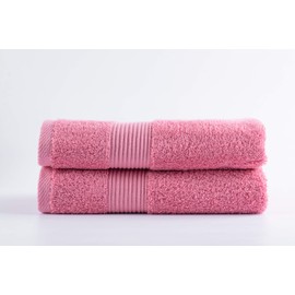 Babiclean 16x30 Premium Quality Ultra Soft and Highly Absorbent heavey Pure Cotton Pink Hand Towel Durable for Bathroom, Hotel, Spa, Salon and Gym Set of 2