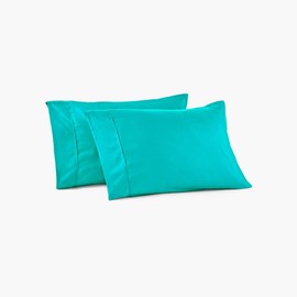 PeachSkinSheets Night Sweats: The Original 1500tc Soft King Pillowcase Set Tiki Turquoise