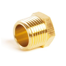 ChillWaves Brass Pipe Fitting, Outer Hex Head Socket Pipe Plug Fitting 1/8" NPT Male Thread Adapter(12-PACK)