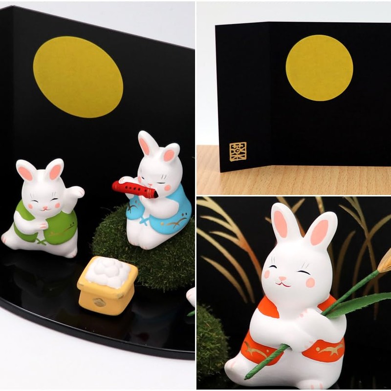 Osaka Choseido Rabbit Figurine, Ceramic Rabbit, Rabbit, 15 Night Rabbit