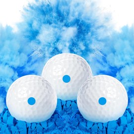 THIODOON 3 Pack Gender Reveal Exploding Golf Balls Prank Golf Balls Funny Joke for Golfers Best Gift for Expecting Parents 3 Piece Set (3 Blue)