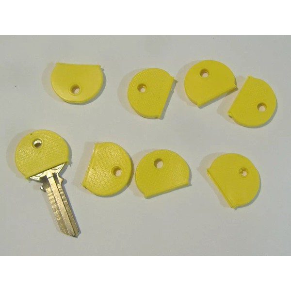 LOT OF EIGHT YELLOW COLOR KEY IDENTIFIER CAPS IDENTIFICATION FOR