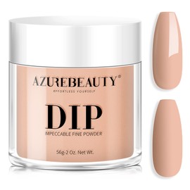 Dip Powder Nude Color 2Oz/56g, AZUREBEAUTY Skin Tone Natural Color Dipping Powder French Nail Art Starter Manicure Salon DIY at Home, Odor-Free, Long-Lasting, No Nail Lamp Needed