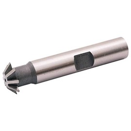 HHIP 2006-0381 45 Degree High Speed Steel Single Angle Chamfer Cutter, 1/2" Cutter Diameter x 1/8" Cutter Width x 3/8" Shank Diameter x 2-1/8" Overall Length