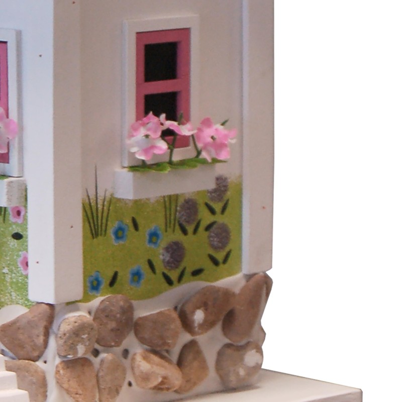 Home Bazaar May Cottage Bird House | Handcrafted Wooden Birdhouse