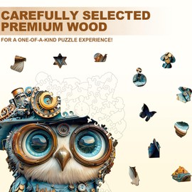 Wooden Puzzles for Adults, 215pcs Urban Observer Wood Puzzle, Unique Animal Shape Puzzles with Wood Box, 34 * 26cm Wooden Puzzle for Family Game and Birthday Gifts for Friend