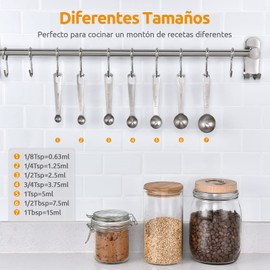 Cucharas medidoras: U-Taste 18/8 Cucharas medidoras de acero inoxidable Juego de 7 piezas