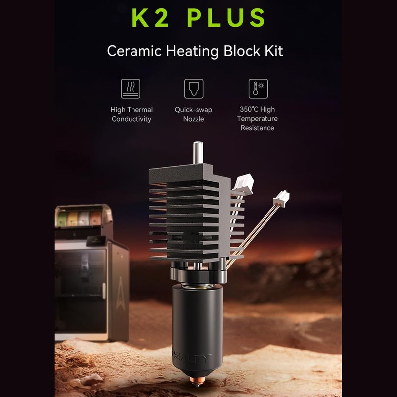 K2 Plus Ceramic Heating Block Kit for Creality Hotend, 350°C