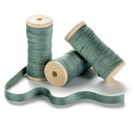 CHUQING Gift Ribbon, Green Decorative Velvet Ribbon, 4.57 m x 10 mm, Mint Green Ribbon, Jewellery Ribbon for Gift Wrapping, Christmas, Wedding, Christmas Decoration